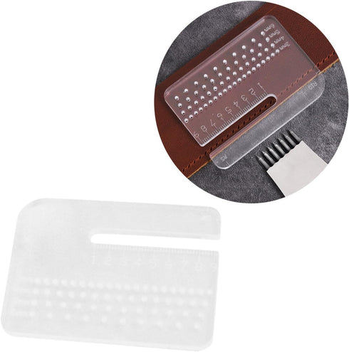 2 Pcs Acrylic Punching Aid Plate For Help Leather Hole Punches Leather Stitching Aid Plate Leathercraft Stitching Tool Multi Functional Leather To...