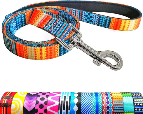 MayPaw 6FT Nylon Dog Leash Printing Floral Pattern Colorful Pet Leash for Puppy Small Medium Large Dogs...