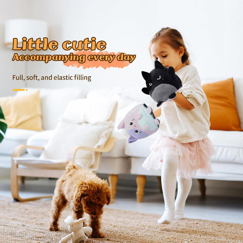 Double-Sided Flip Plush Toy,Reversible Stuffed Animal Mood Plush Flip Show Your Mood at All Times (Cat)...