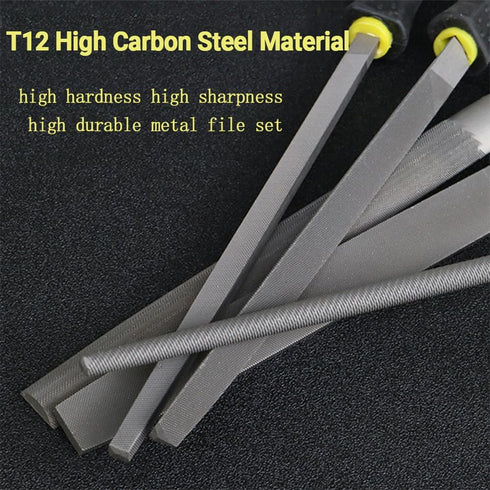 8” Rasp File, Flat File, Metal File Set, Hand Files Rasp for Woodwork Metalwork Carpentry Leather Plastic, Non-Slip Handle and Premium High Carbon...