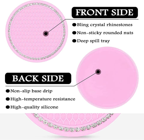 1 Sets 6 Pieces Fluffy Steering Wheel Cover for Women Girls, Includes Soft Fur Steering Wheel Cover Car Coaster Plush Keychain Rhinestone Ring Sti...