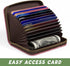 Credit Card Holder for Women, Small RFID Card Wallet Slim Leather Card Organizer Case with Zipper & Keychain(Work Hard)...