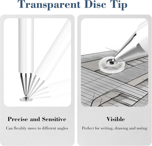 MEKO Magnetic Disc Stylus for iPad Pencil Compatiable with All Touch Screen Devices Including Smart Phones, Computers, Tablets (2-Packs Stylus Pen...