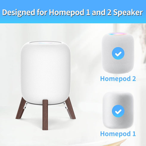Wood Table Stand for HomePod 1 and Homepod 2 Speaker with Dust-Proof Cover, Anti-Slip Wooden Desk Stand Compatible with Homepod 1st & 2nd Desktop ...