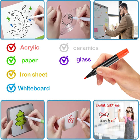 Liquid Chalk Markers for Acrylic Fridge Calendar Dry Erase Markers, Wet Erase Pens Set of 12Colors apply to Glass, Labels, Whiteboards Dry Erase A...