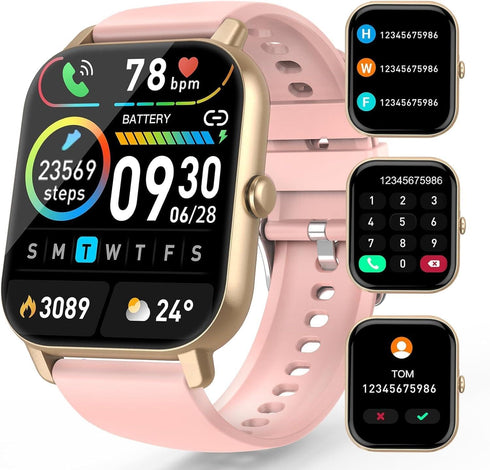 Smart Watch, Fitness Tracker with Dail Calls Speaker, 1.85" TFT-Touch Screen IP68 Waterproof Smartwatch, 112 Sport Modes Activity Tracker with Hea...