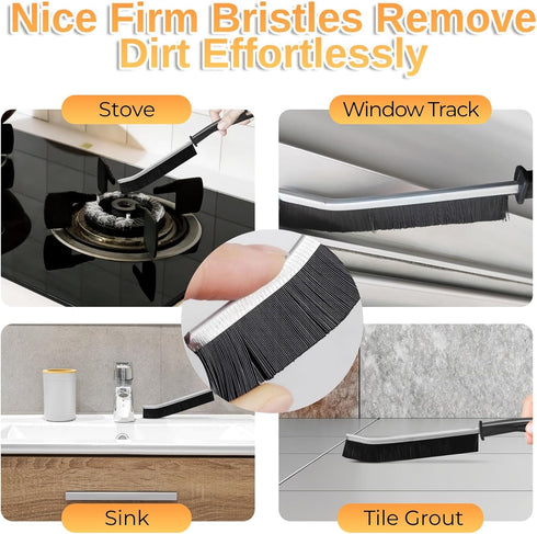 Hard Bristle Crevice Cleaning Brush - 6+1Pcs Multifunctional Gap Cleaning Brush to Clean Narrow Spaces, Corner Cleaning Brush for Bathroom Kitchen...