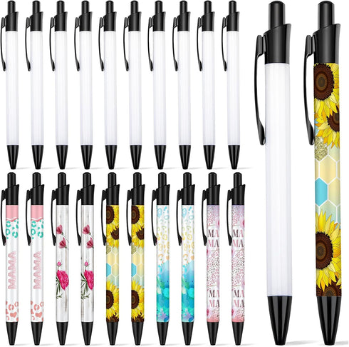 Sublimation Pens Blank With Shrink Wrap,Heat Transfer Sublimation Ballpoint Pen Aluminum Customized Clip Pen Personalized Pen For Christmas Diy Of...