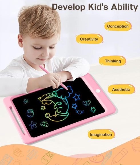 LCD Writing Tablet for Kids, 12 Inch Colorful Doodle Board, Drawing Tablet Writing Board, Toddler Learning Toys for 3 4 5 6 7 8 Years Old Boys Gir...