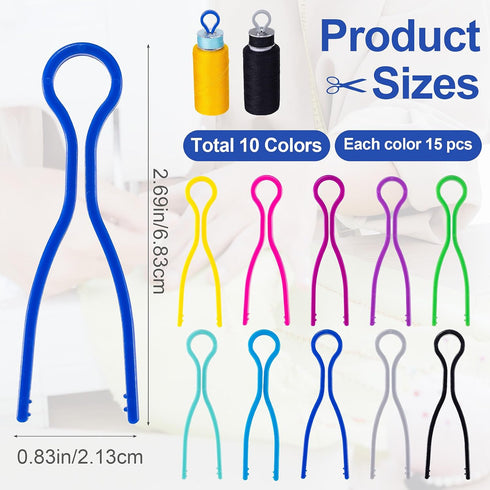 HINZIC 150pcs Plastic Bobbin Thread Holders, Thread Buddies Bobbin Clips, Thread Spools Clamps Organizing Pairing Matching Quilting Sewing Machine...