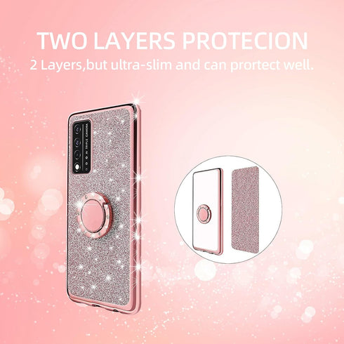 KuDiNi for Revvl v+ 5g Phone Case t-Mobile, Revvl V Plus 5G Case for Women Glitter Crystal Soft Clear Tpu Luxury Bling Protective Cover with Kicks...