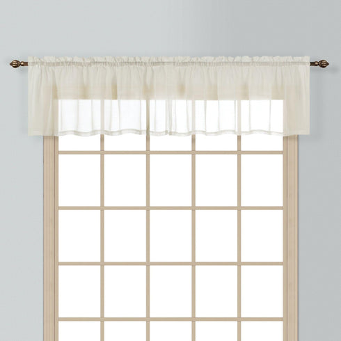Batiste Semi-Sheer Straight Valance, 54 by 16-Inch, Natural...