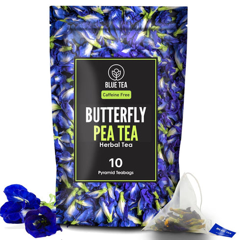 BLUE TEA - Butterfly Pea Flower Tea - 10 Tea Bags (Plant Based) | SUPER ANTI-OXIDANT | Natural Ingredients - Flower Based - Herbal Tea - Caffeine ...