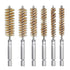 6Pcs Stainless Steel Bore Brush Bristles Wire Brush Wire Tube Cleaning Brush Washing Polishing Tools with 1/4 inch Hex Shank Handle for Power Dril...
