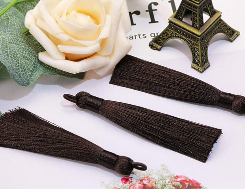 Tupalizy 10PCS Handmade Soft Silky Tassels with Hanging Loop for Bookmarks Keychains Earring Bracelets Jewelry Making Souvenir Graduation Clothing...