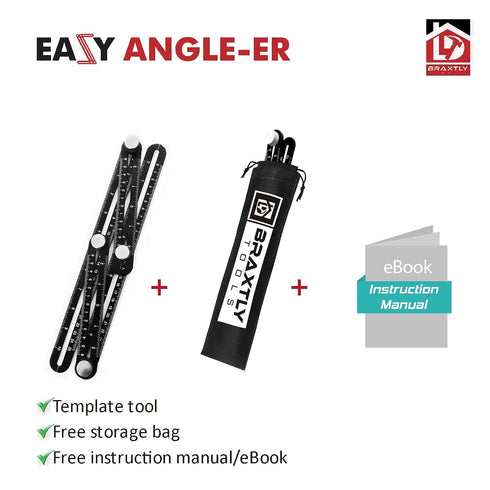 Easy Angle-ER Heavy Duty Template Tool- Ultimate Multi Angle Ruler- for Measuring Angle - Premium Metal Alloy Angle Tool- Adjustable Knobs for Pre...
