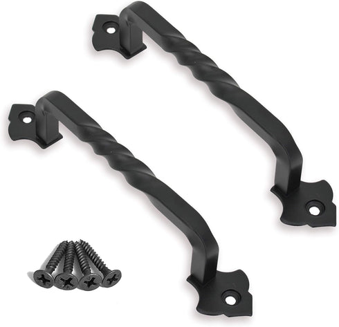 OVOV 2 Pack Barn Door Pull Handle Hardware for Wooden Garden Gate Shed Cabinet Door (2Pcs 4inch)...