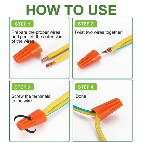 255PCS Electrical Wire Cap Connectors Nuts Kit, Insulating Insert Twist Wire Connectors with Spring, Screw on Terminals Assortment Set Quick Conne...
