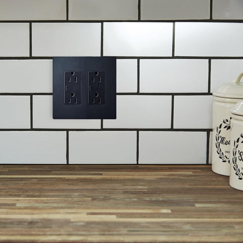 Legrand radiant RWP262GCC6 Screwless Wall Plates, 2 Gang, Two Decorator Rocker GFCI Cover, Graphite (1 Count)......