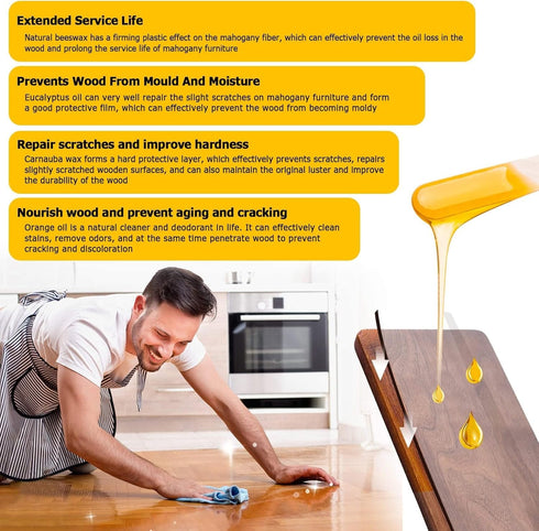 CARGEN 3 PCS Wood Seasoning Beewax Natural Beewax Traditional Wood Wax Multipurpose Beeswax Furniture Polish for Wood Polish Furniture Care...