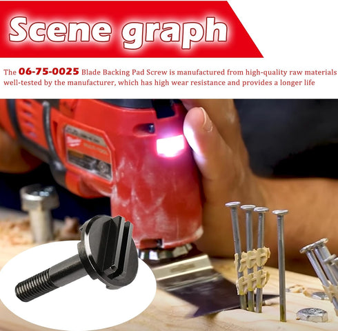 Blade Backing Pad Screw Fits For Milwaukee M18 Multi-Tool (06-75-0025-2 PACK)...