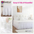 RIMELA White Bed Skirt Queen Size 15 Inch Drop, Elastic Bed Skirting for Bed Base and Frame, Bedding Dust Ruffle Easy to Install, Lightweight Wrap...