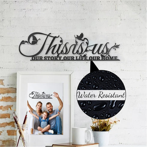 This is Us Our Life Our Story Our Home Metal Word Sign Decor Black, Home Decor Metal Decorations for Living Room Bedroom, Inspirational Letters Qu...