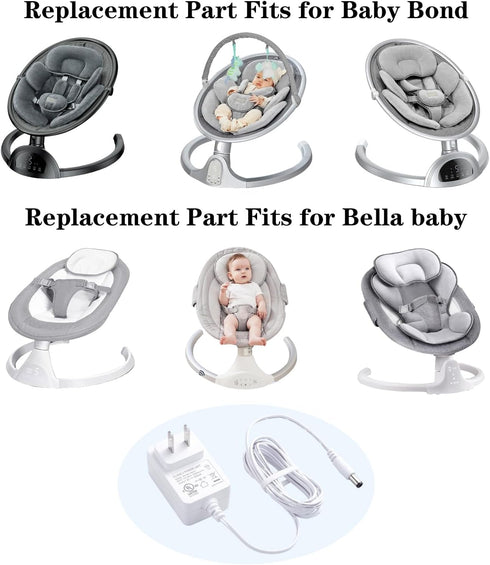 5V Power Cord Compatible with Munchkin,Kmaier,Jaoul,Larex,Babybond,Bellababy,Kidsview,Ezebaby,Napei,Gopanda,Ixdregan Swing,6.7FT Infant Charger Co...