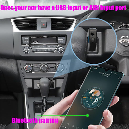 USB Bluetooth Receiver, Bluetooth 5.3 Wireless Audio Adapter 3.5mm Car Kit Music Receiver for Home/Car Stereo Sound System, Portable Speskers, (Au...