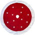 White Snowflakes Christmas Tree Skirt - Large 48" Diameter, Red Felt Center, White Faux Fur Trim, Presents, Gifts, Bright Red Christmas Decoration...