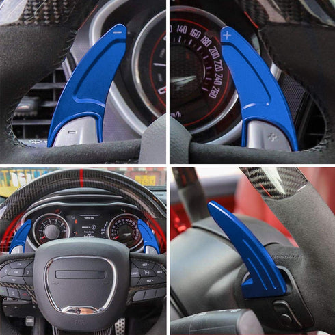 For Dodge Challenger Charger 2015-2024 Interior Accessories Decoration Steering Wheel Shift Paddle Extended Trim Cover+Air Conditioner Switch CD B...