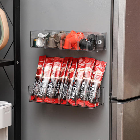 Yesesion Clear Plastic Cable Organizer Box with Adjustment Compartments, Desk Accessories Storage Case with 10 Wire Ties for Drawer, Office Suppli...