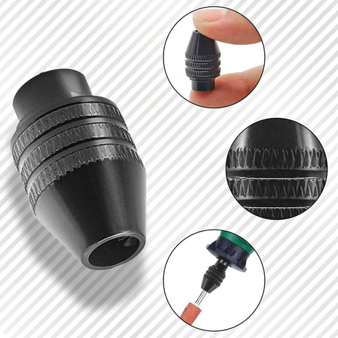 2Pcs Multi Quick Change Keyless Chuck Replacement, 4486 Keyless Chuck,Ideal for 1/32” (0.8mm) to 1/8” (3.2mm) Shank Rotary Tool Accessories...