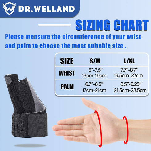 Dr.Welland Reversible Thumb & Wrist Stabilizer splint for BlackBerry Thumb, Trigger Finger, Pain Relief, Arthritis, Tendonitis, Sprained and Carpa...