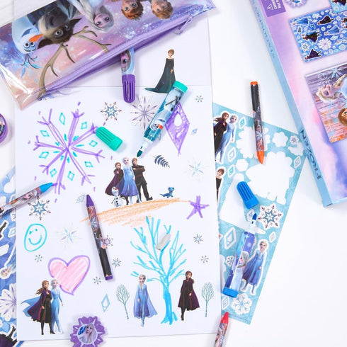 Disney Frozen Kids Coloring Art and Sticker Set, 30 Pcs. School & Craft Supplies with Pencil Case...