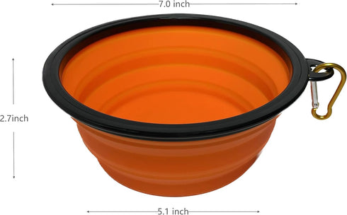 Large Portable Collapsible Pet Bowl, Foldable Food & Water Dish for Dogs & Cats, Ideal for Travel, Hiking, Camping & Outdoor Activities (Purple + ...