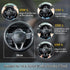 Wood Grain Steering Wheel Cover Carbon Car Steering Wheel Covers 14 1/2-15 inch with Coasters Microfiber Leather Splicing Breathable Anti-Slip Dur...