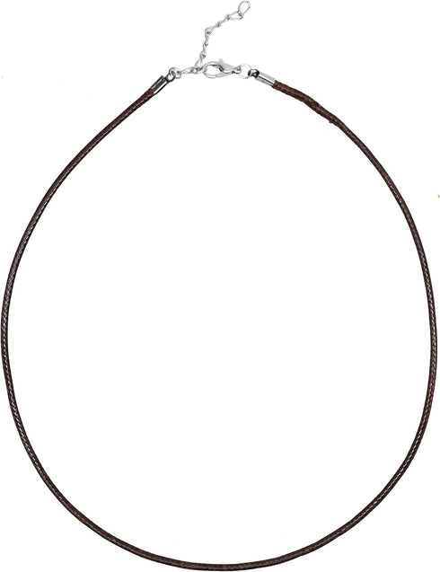 Mandala Crafts Brown Korean Wax Necklace Cord with Clasp Bulk 100 PCs - Necklace String for Jewelry Making Supplies – 18 Inches Rope Necklace Cord...