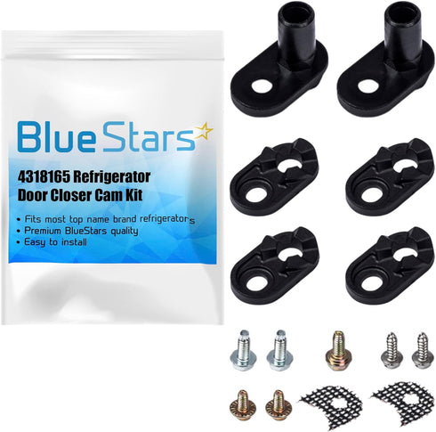 Lifetime Warranty 4318165 Refrigerator Door Closer Cam Kit Replacement Part by BlueStars - Exact Fit for Whirlpool Kenmore KitchenAid Roper Estate Refrigerators - Replaces AP3103517 EA358690 PS358690