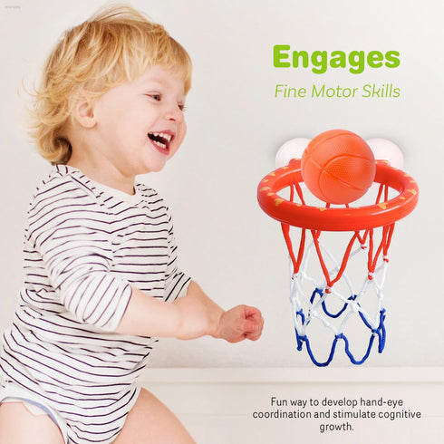 Bath Toys, Bathtub Basketball Hoop for Kids, Toddlers, Boys, and Girls, 3 Balls No Holes, Mold Free Bath Toys and Strong Suction Cup, Fun Bathtub ...