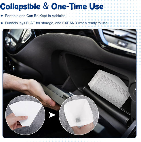 50 Pcs Disposable Paper Funnels for Motor Oil 10 Oz Large Engine Oil Funnel Single Use Paper Cone Funnel for Gas Car Oil Change Fluid Automotive U...