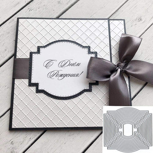 13pcs Nesting Frame Background Metal Die Cuts,Wedding Net Irregular Square Frame Cutting Dies Cut Stencils for DIY Scrapbooking Decorative Embossi...