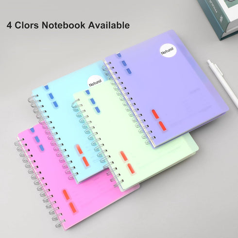 Spiral Notebook Wide Ruled 5 Subject Notebook with Tabs Dividers 6" X 8" Small Lined Journal Notebooks for Work 206 Pages Aesthetic Hardcover Note...