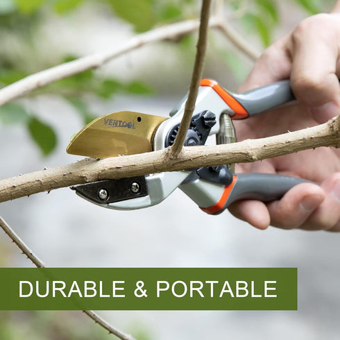 8.5" Sharp Bypass Pruning Shears, Heavy-duty Hand Pruners with SK5 Stainless Steel Blades, Power-lever Anvil Pruner, Tree Trimmers & Garden Clippe...