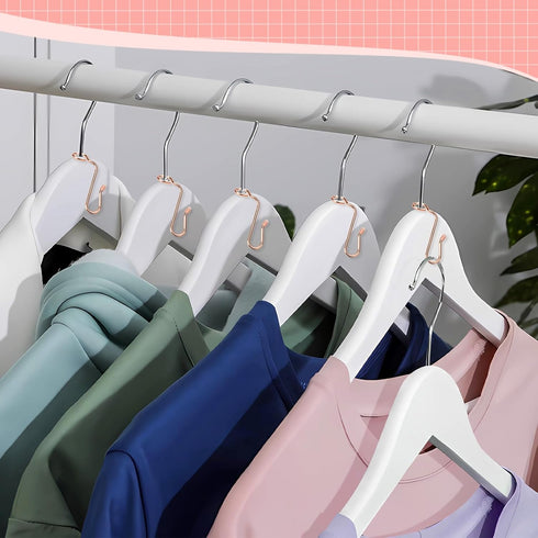50 Pieces Hanger Connector Hooks Metal Hanger Extender Hooks Stable Clothes Hanger Connector for Different Clothes Hangers, 8.7 mm/0.34 Inch Hole ...