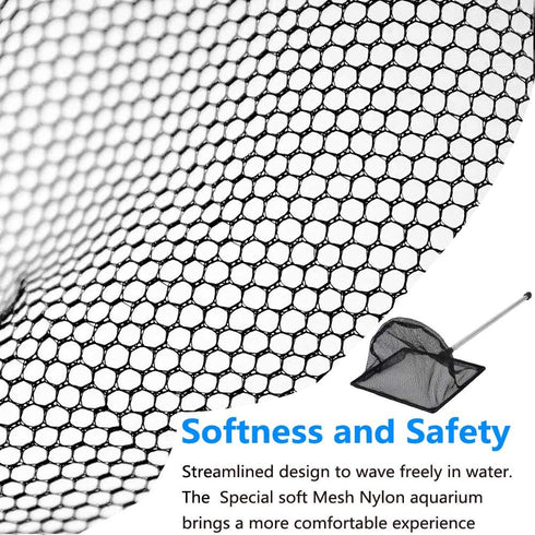 Aquarium Fish Net, 5 Inch Fine Mesh Fish Tank with Extendable 9-24 inch Long Handle...