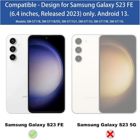 Ailiber for Galaxy S23 FE Case, Samsung S23 FE Phone Case with Screen Protector, Ring Kickstand for Magnetic Car Mount, Heavy Duty, Shockproof Pro...