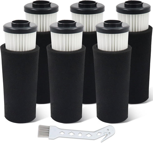 F112 Filter Replacement 6 Pack Compatible with Dirt Devil Upright Vacuum Cleaner, Pre Motor Endura Odor Trapping Filter Set, Replace part AD47936...