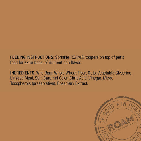 ROAM Wild Boar Exotic Dog Topper - Sustainably Raised Wild Boar Meat Dog Food Topper - Non-GMO, 4 Ounce...