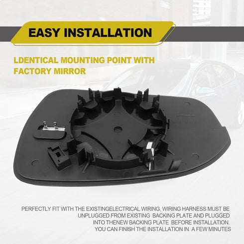 Passenger Right Side Mirror Power Heated Mirror Glass Passenger Right Side Compatible With 2013-2020 Ford Fusion Replace# DS7Z17K707B...